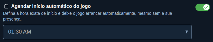 Configuração: início fixo da partida