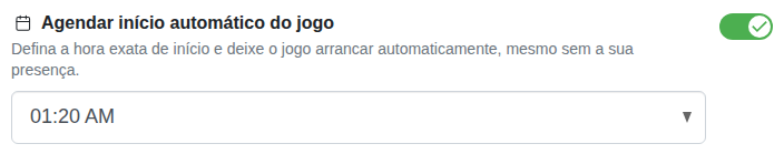 Configuração: início fixo da partida