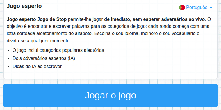 Início do jogo inteligente